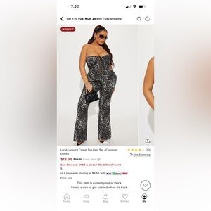 Leopard Print Jumpsuit - Charcoal